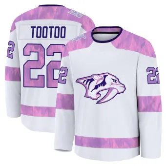 Youth Jordin Tootoo Nashville Predators 2024 Hockey Fights Cancer Practice Jersey - White Premium